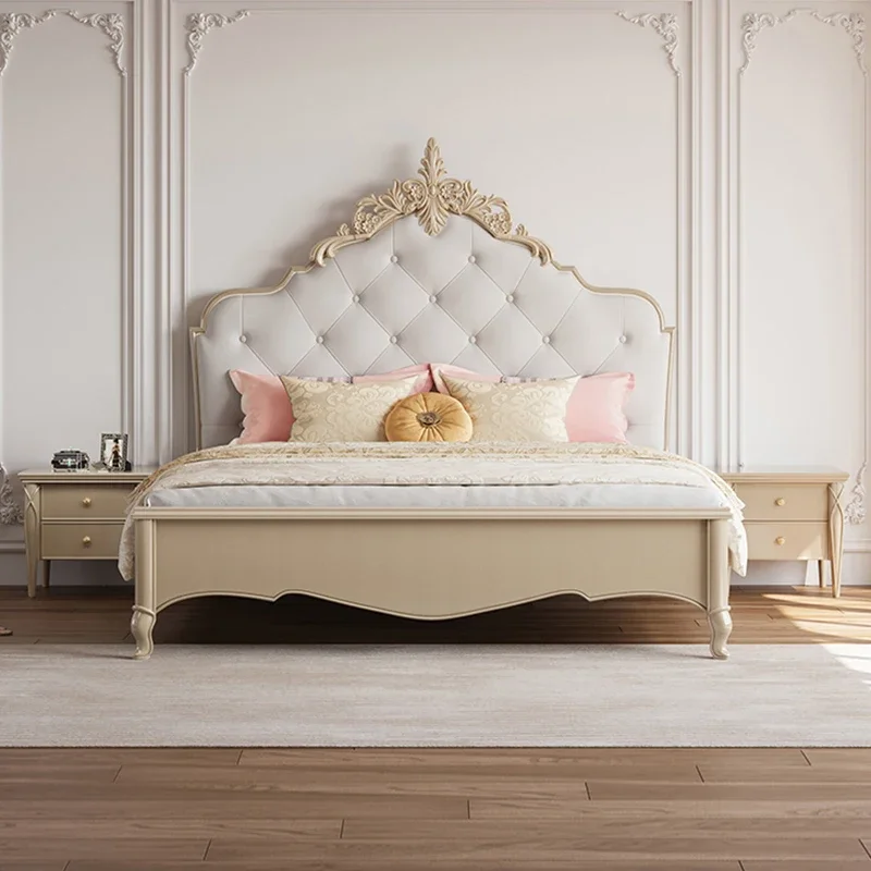 Girls Castle Massage Bed Bedroom Modern Design Luxury European Double Headboards Bed Princess Sleeping Muebles Trendy Furniture