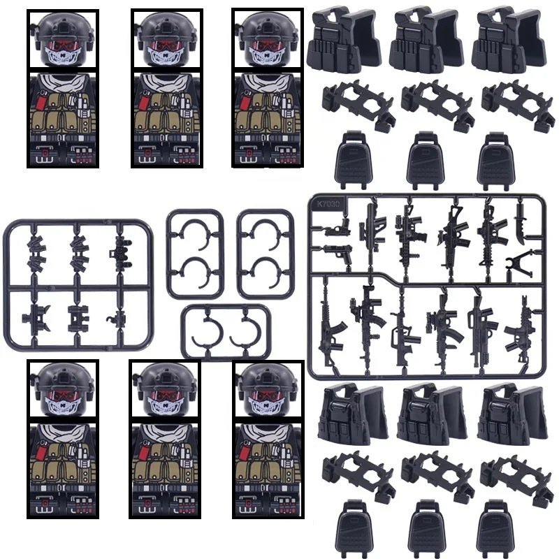 

Третья модель строительного блока, SWAT призрак, спецназ, военное оружие, городской солдат, мини Экшн-фигурка, искусственная игрушка