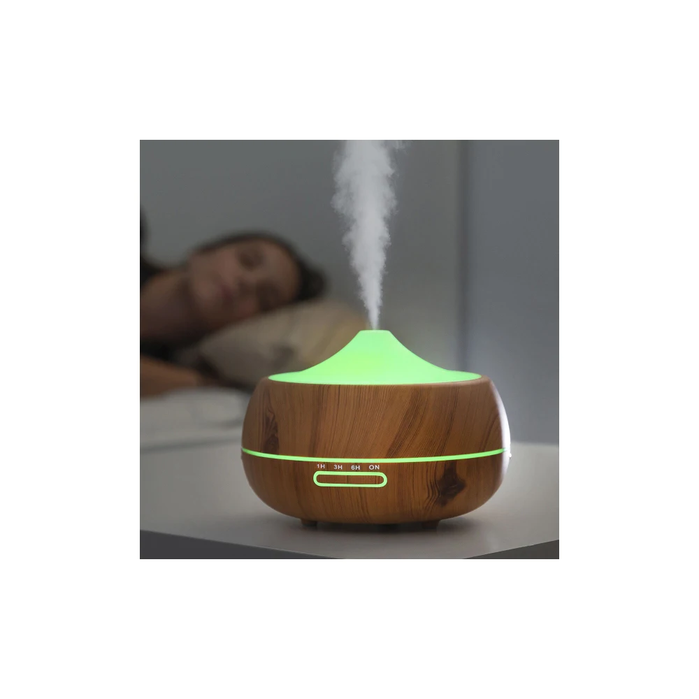 Aroma Diffuser Humidifier with Multicolour LED Wooden-Effect,Multifunction: Has various uses and Easy to use