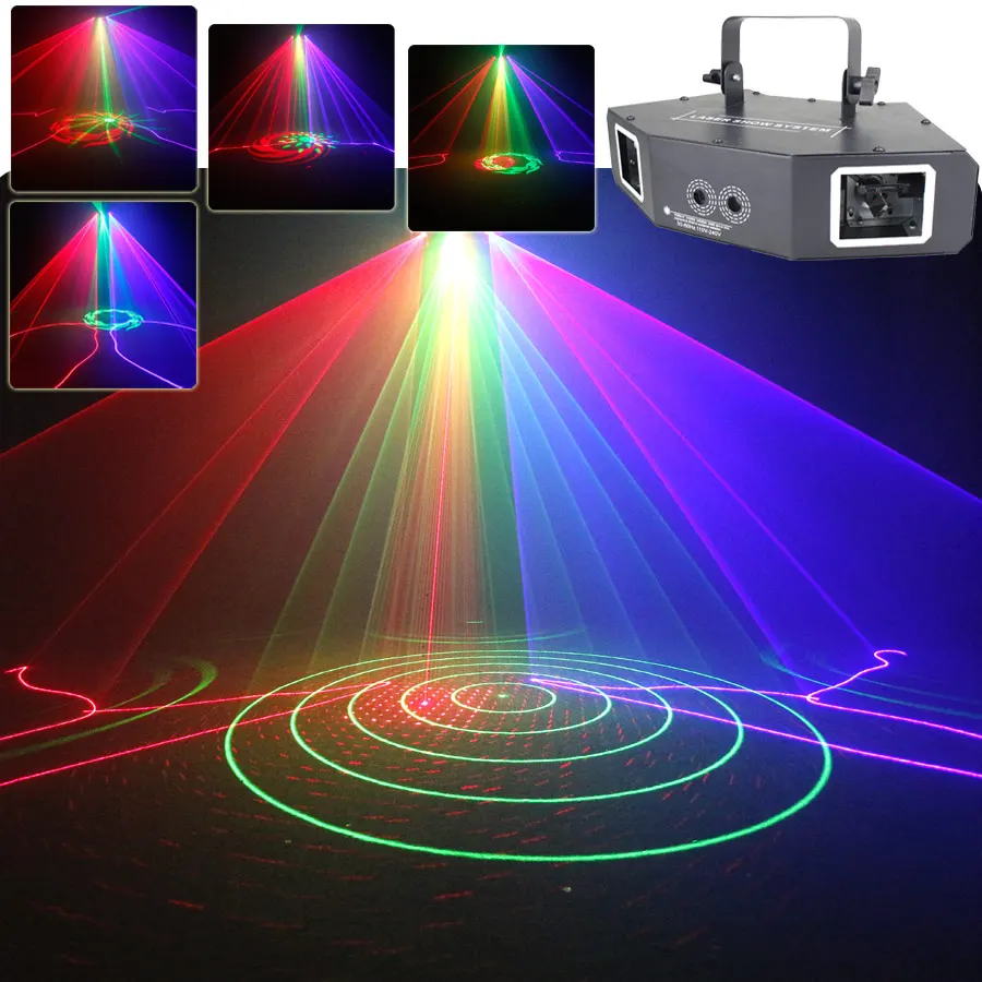 Disco 6 Lens RGB Laser Beam Scanner Patterns Projector Dmx512 Disco Dj Light Party Wedding Bar Christmas Holiday Stage Lamp X8D4