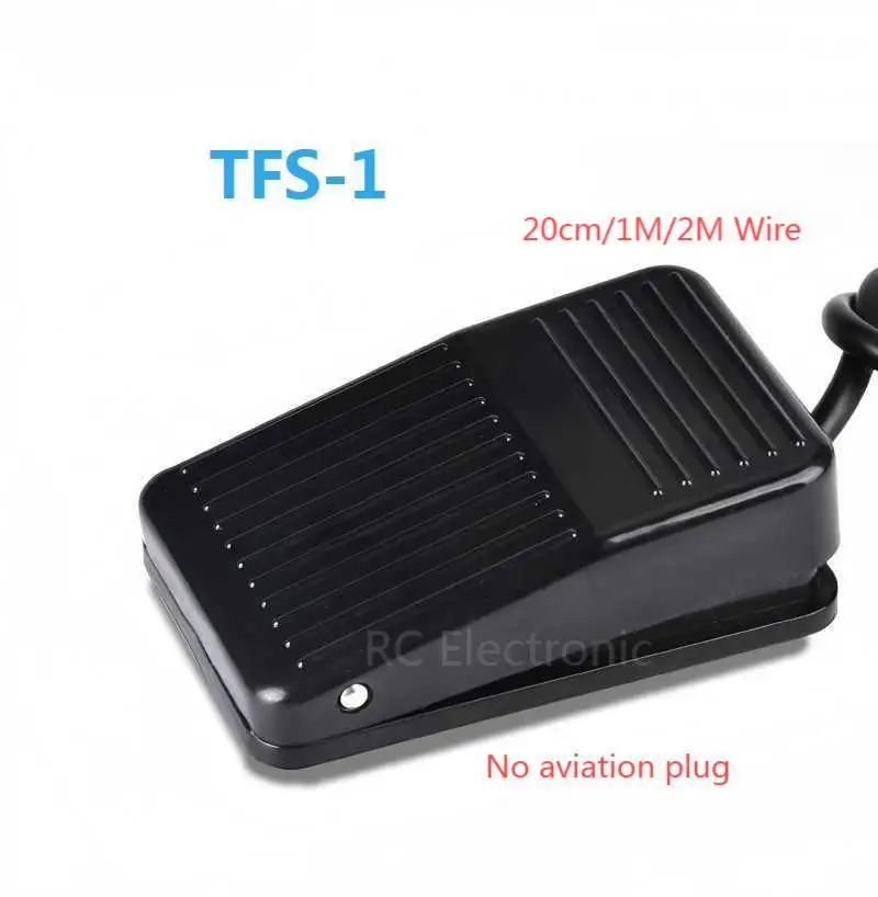 TFS-1 Foot Pedal Switch TFS-01 Momentary Plastic Anti-skid  10A/250VAC  Power Aviation Plug 2Pin 3Pin Black