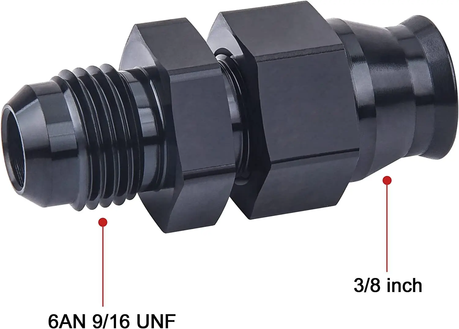 6AN To 3/8" Tube Hardline Fuel Line Adapter Fitting Tubing Compression AN6