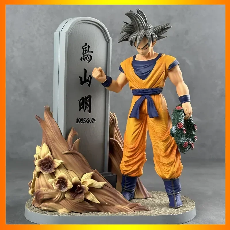 

Dragon Ball Goku Pvc Anime Figures Model Super Saiyan Memorial Figure Toriyama Akira Stele Super Saiyan Collectible Toys Gifts
