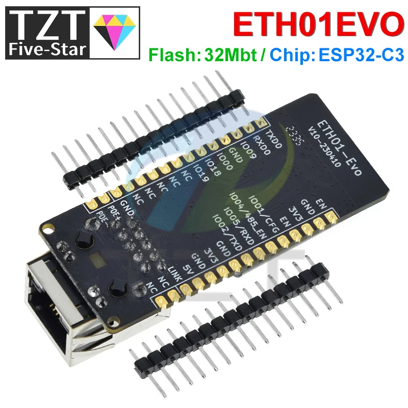 TZT ETH01-EVO ESP32-C3 وحدة واي فاي بلوتوث إيثرنت 3 في 1 بوابة إنترنت الأشياء المحدثة WT32-ETH01 #6