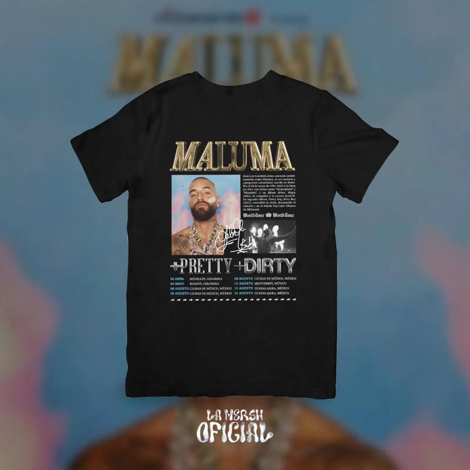 Maluma Tour 2025 Design PNG Format DTF Printing Instant Download Digital vintage Washed Top For Everyday Wear Unisex graphic