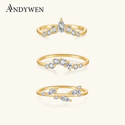 ANDYWEN 925 Sterling Silver Distance Band Bushel Rings Interwoven Vine Lave Edge Crystal Zircon CZ Wander Ring Custom Jewels