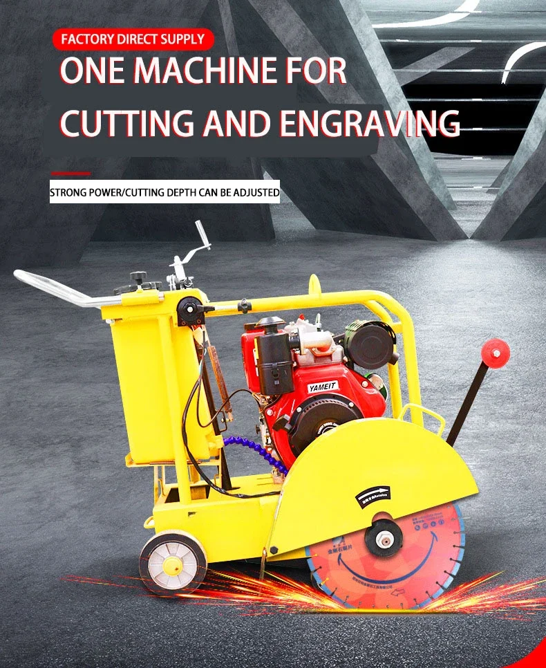 Road saw new design asphalt concrete groove cutter diesel engine road cutting machine