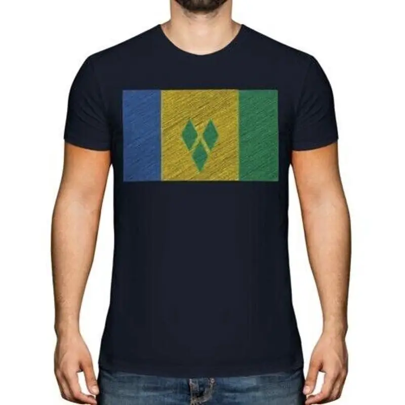 

SAINT VINCENTS AND THE GRENADINES SCRIBBLE FLAG MENS T-SHIRT TEE TOP GIFT