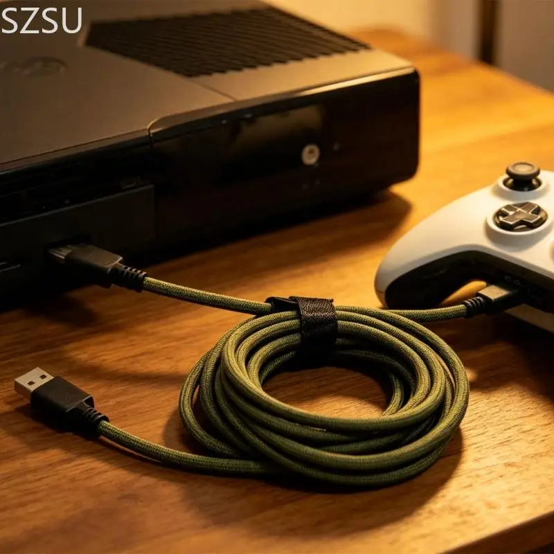 SZSU Fast Charging USB C Cable For Selected Game Controller Sturdy Nylon Build Ensures Long Time Usage