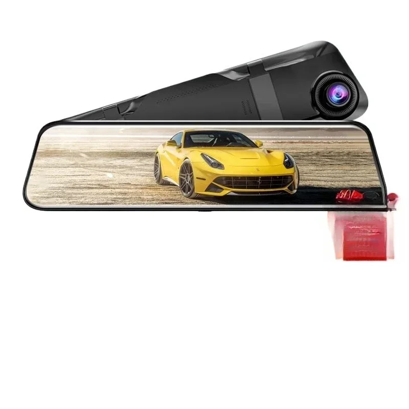 New driving recorder 12-inch full-screen installation-free wiring panoramic parking double recording reversing image