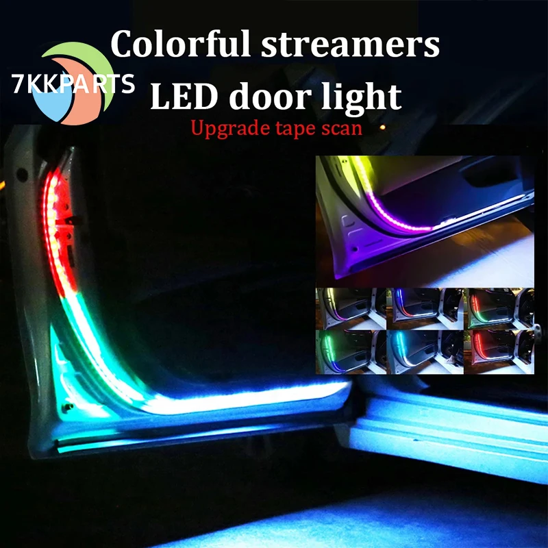 Car Door Opening Warning Lamp Signal White Red Multicolour LED Auto Accessories Anti Rear-end Collision Light Strips 2PCS