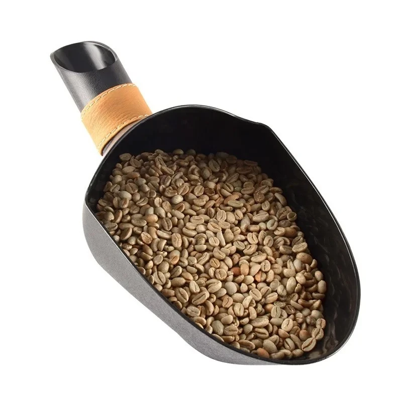 1PCS Coffee Bean Scale Measure Scoop Shovel for Commerical Coffee Beans Filling Scooper Capacity of 0.02/1/1.5/2kg ABS Black