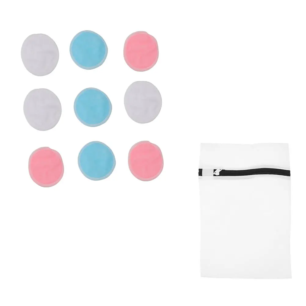 

10pcs Makeup Remover Pad Bamboo Fiber Cleansing Sponges Reusable Round Facial Pads Travel Skin Friendly