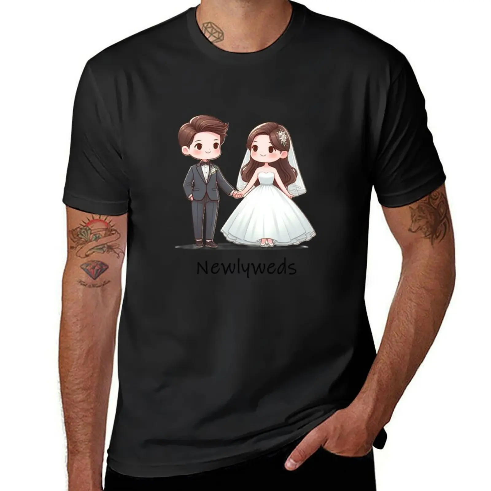 Newlyweds T-Shirt vintage plus sizes customs design your own mens t shirt graphic