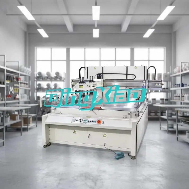 Semi Automatic Flat Bed Vacuum Table Silk Screen Printer Printing Machine  Fabrics Drum Surface Printing Auto Stable Performance