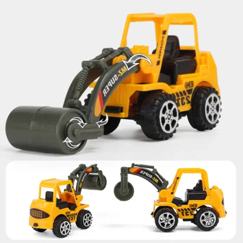 6pcs/set Diecast Engineering Truck Loader Tractor Excavator Construction Model Vehicle Classic Toy For Children Boy Gifts