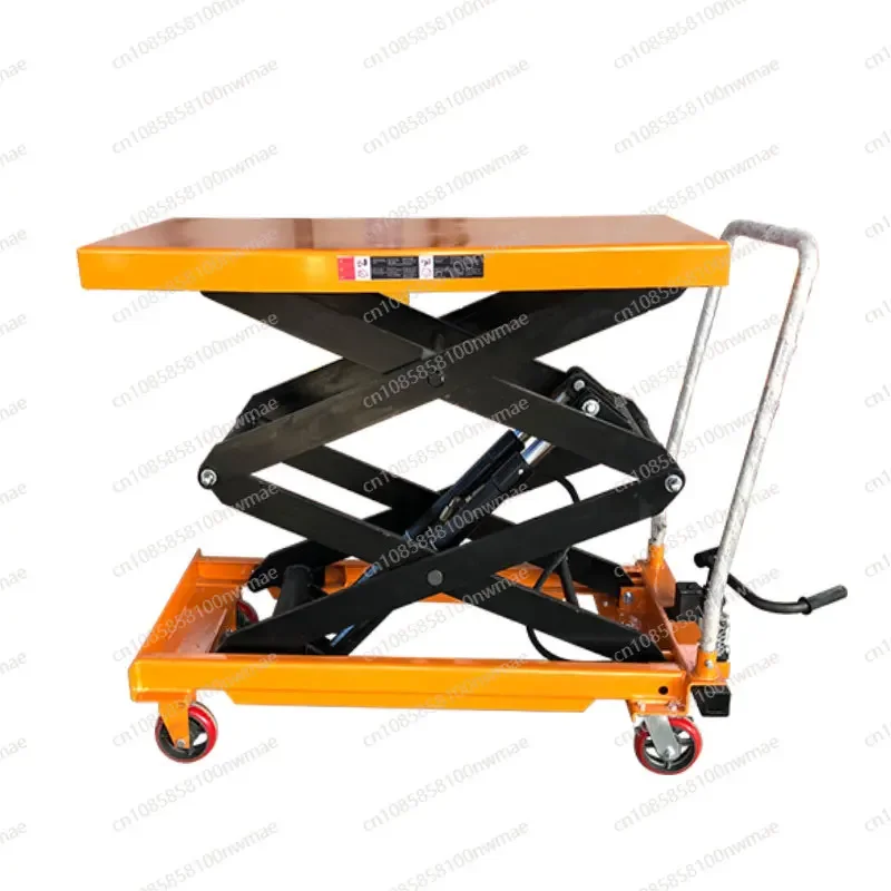 

Manual hydraulic lifting platform truck mobile scissor fixed lifting stacking small handling forklift