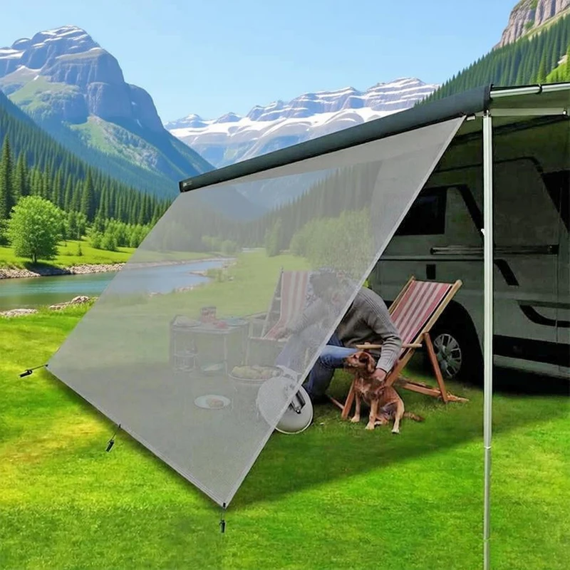 Toldo para RV, Pantalla de Protección Solar, 8x10 pies/8x15.3 pies, para Toldo de RV de 16', Malla Protectora Solar para Autocaravana, Remolque, Bloqueador de Rayos UV