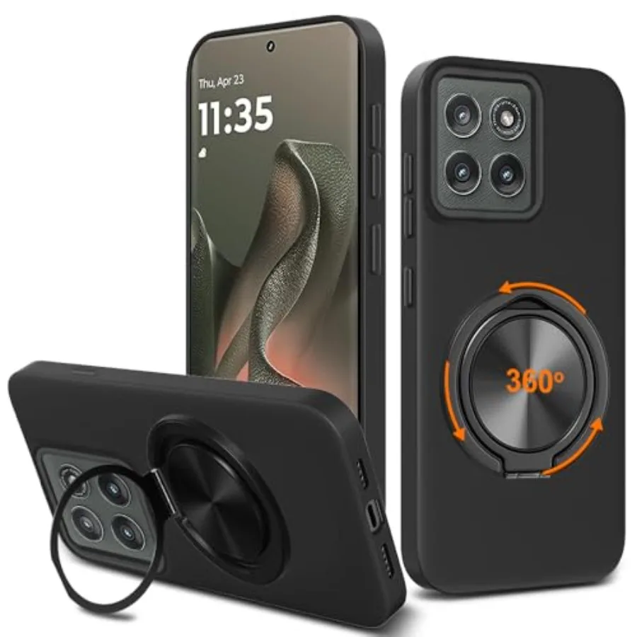 

Cpatible for M Ed 202 Phone Cae, 360° table Holder Kicktand/tand ilicone TPU ilm Fit hockof tective Cover Cae for M Ed 202 - Bl