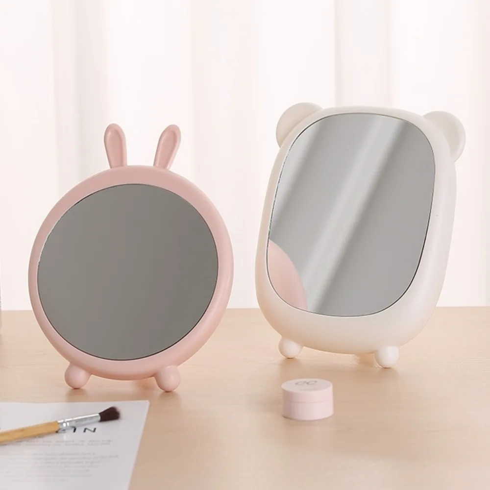 High Definition Vanity Mirror Direct Color Without Dead Corners Makeup Mirror Bear INS Desktop Stand Mirror Household