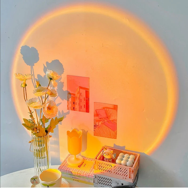 HOT! Cartoon Sunset Lamp Rainbow Light Mini Fill Light USB Night Light Gift