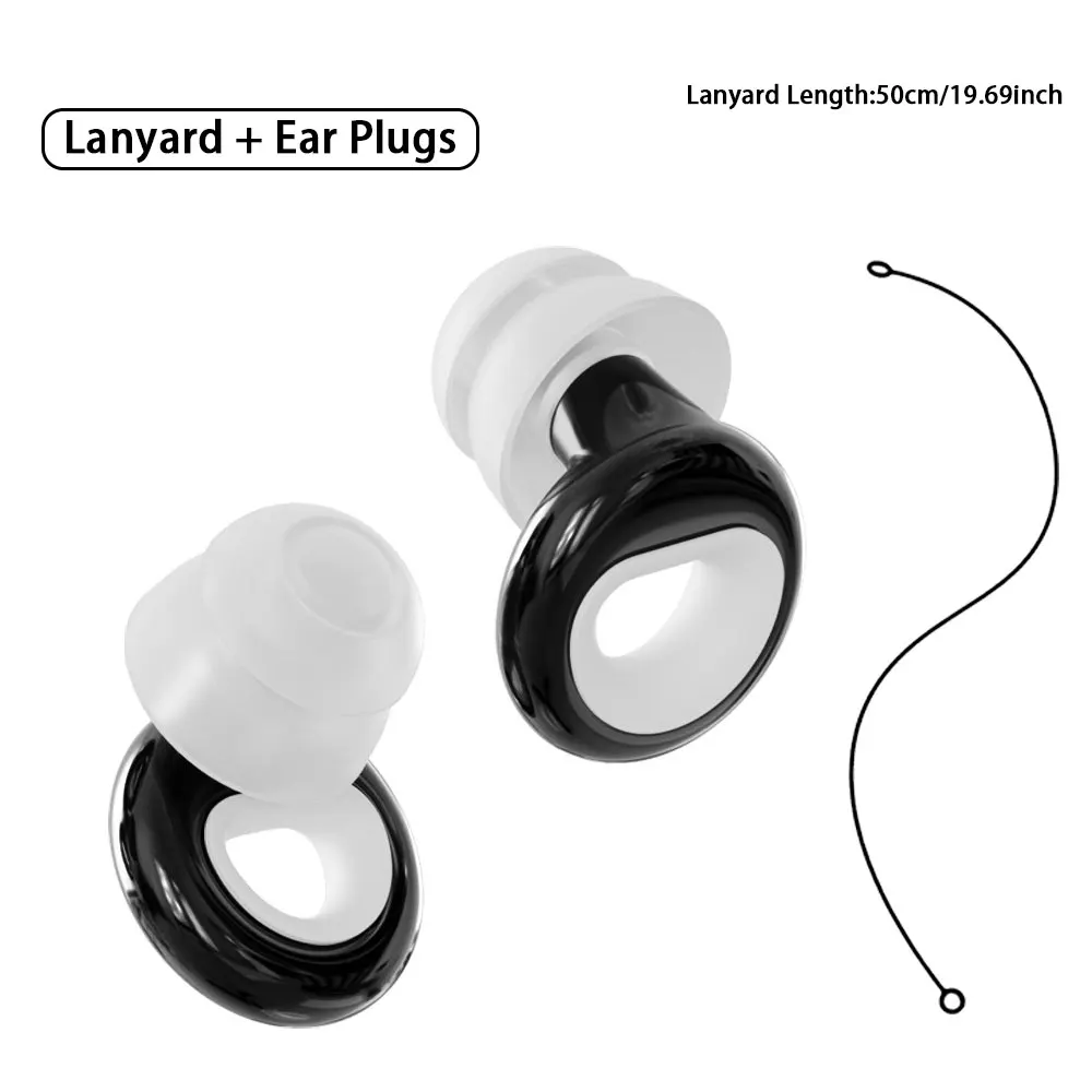 Built-in anti-lost silicone cord set Double Layer Silicone Earplugs With Silicone Lanyard reduce annoying background noise for b