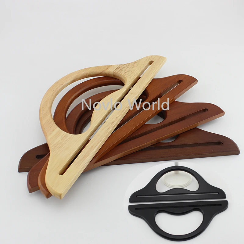 2-10-20 Pieces 3 Colors 30X12cm Solid Wood Handles for Handmade Bag Handbags,DIY Bag Hanger Purse Handle Charming Wood Bag Frame