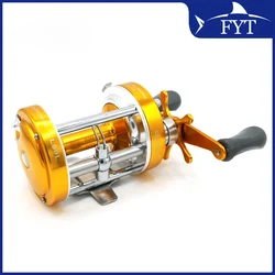 All Metal 2+1BB Ball Bearings Right Hand Drum Wheel Boat Sea Fishing Reel MingYang CL60 Golden Color Boating Fish Reel