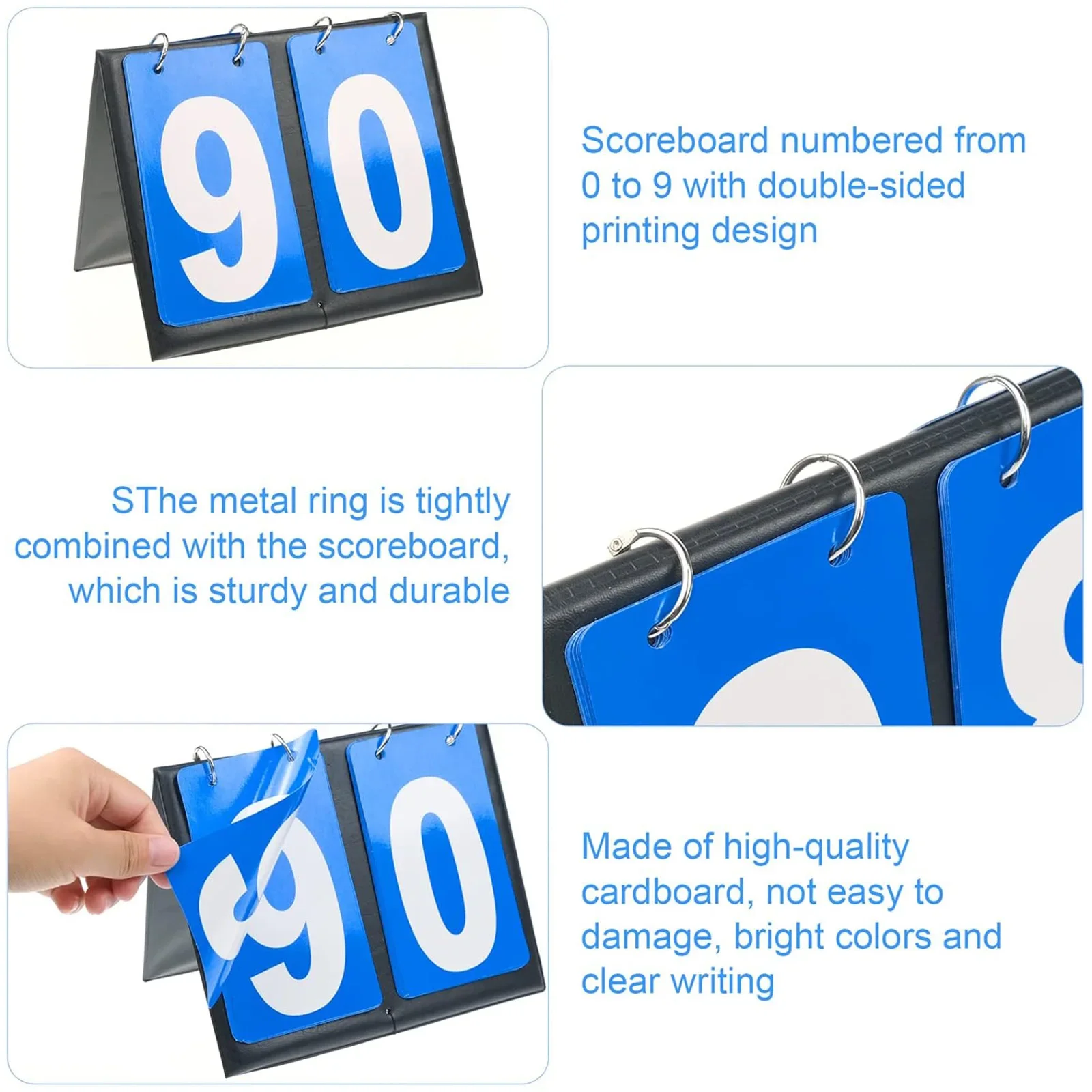 2 шт. флиппер для табло — 2-значный ручной держатель табло для настольных видов спорта: баскетбол, бейсбол, волейбол