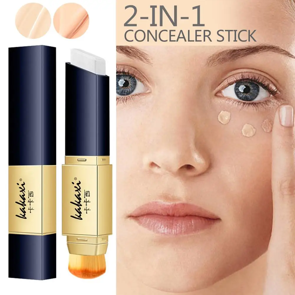 2 in1 weiß Foundation Stick Kontur Stift Concealer Stick Flecken aufhellen Concealer dauerhafte Abdeckungen Akne Augenringe Wasser w8x9