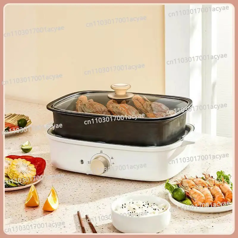 Electric Hot Pot with Grill – Detachable 2-in-1 Cooking Pot, Removable Grill Plate for Home Hot Pot & BBQ