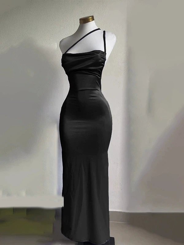 مثير الفتيات الساخنة ضئيلة السباغيتي حزام فساتين طويلة النساء بلون عارية الذراعين حزمة الورك Bodycon شق فستان نادي الحفلات Vestidos #4
