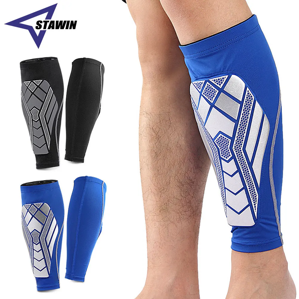 1 Pcs Sports Calf Compression Sleeves with EVA Pad for Men Women, Leg Support for Shin Splints, Shin Guards for Running Football