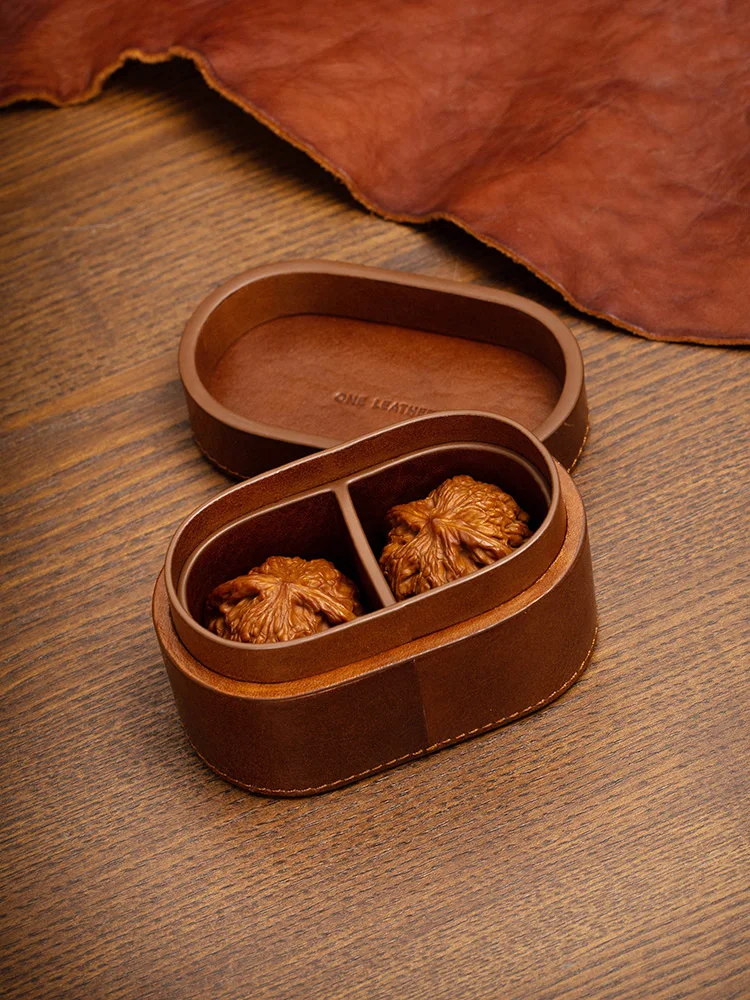 

Кожаный ящик для хранения из орехового дерева, высококачественный портативный уплотнитель, Wenwan Walnut, специальный первый слой из воловьей кожи