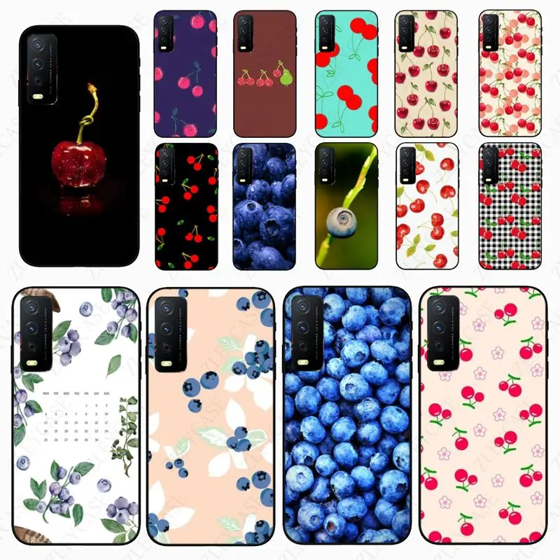 Lovely fruit blueberry cherry Phone cover For vivo Y31 2021 Y53S Y1S Y30 Y33S Y11S Y15 Y12 Y17 Y19 Y20S Y21S Y91C V23 Case coque