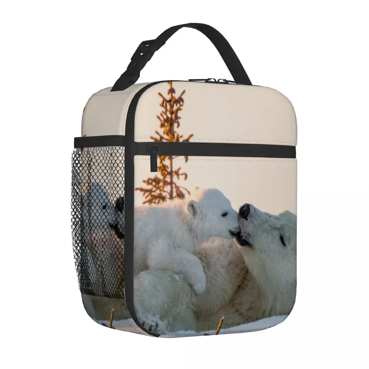 Polar Bear Animal Portable Aluminum Foil Thickened Insulated Lunch Bag Insulated Lunch Waterproof Insulated Lunch Tote Bag