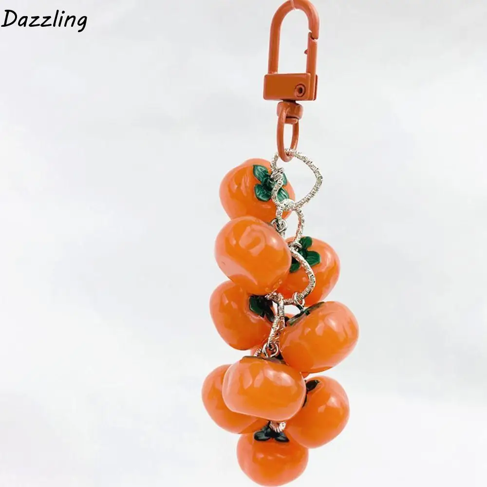 Handbag Jewelry Simulation Strawberry Keychain Ins Exquisite Fruit Skewers Pendant Cute Acrylic Persimmon Charms Backpack Decor