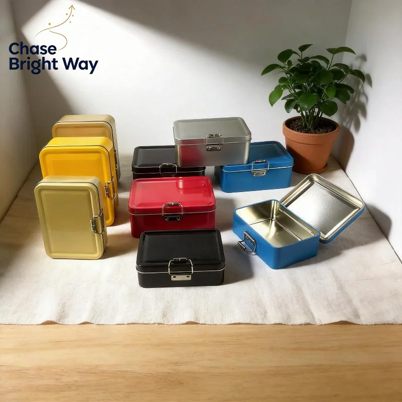 Sealed Buckle Metal Tin Box BPA-Free Iron Storage Box with Lid for Snacks Jewelry Makeup Samples DIY Craft Gift Packaging