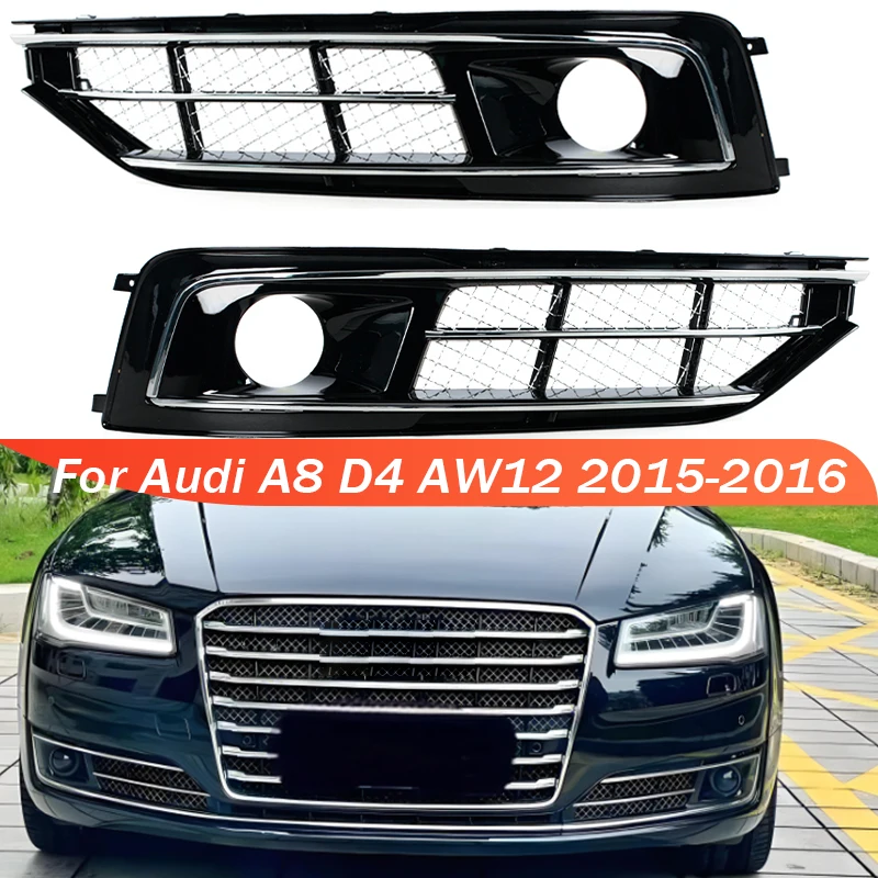 

Car Front Chrome Bumper Fog Light Grille Auto Accessories Fog Lamp Cover For Audi A8 D4 AW12 2015-2016 4HO807681T 4HO807682T