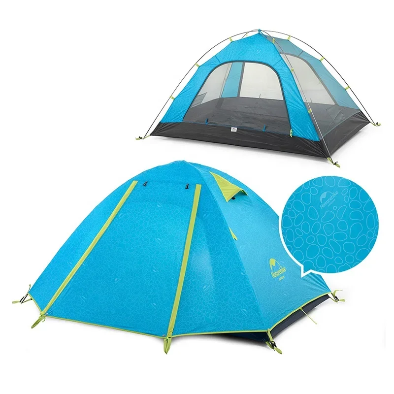 P-series new UPF50+ Outdoor Aluminum Pole carpas de camping Double Layer Weatherproof 2 person tent Camping tenda