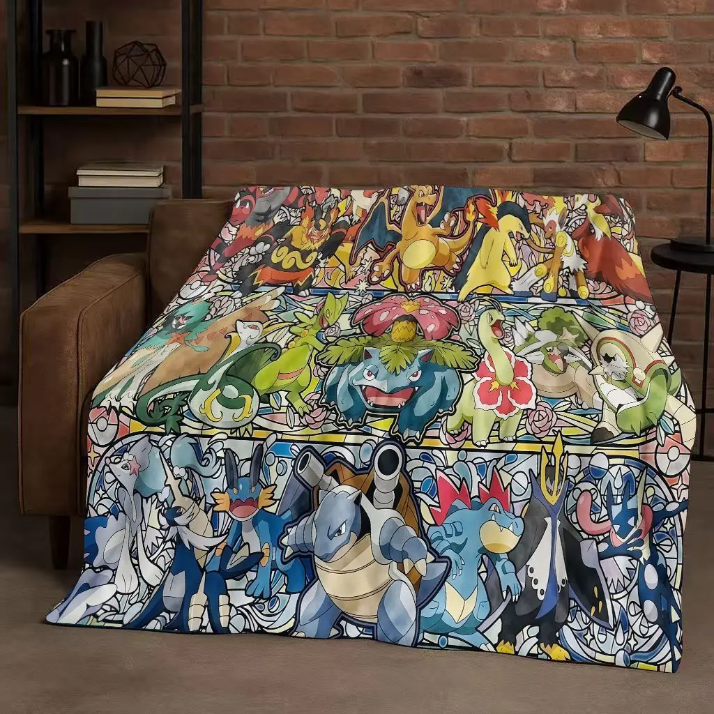 

3D New Sanrio Pokemon Pikachu Cartoon Christmas Gift Flannel Blanket,Ultra Soft Plush Throw for Home Bedroom Bed Sofa Kid Picnic