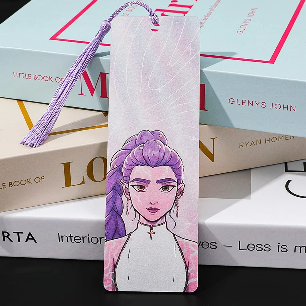 

Fantasy Purple Haired Girl Tassel Bookmark - Anime Style Character Design Novel Reading Mark Anime Enthusiasts, Literary Youth's