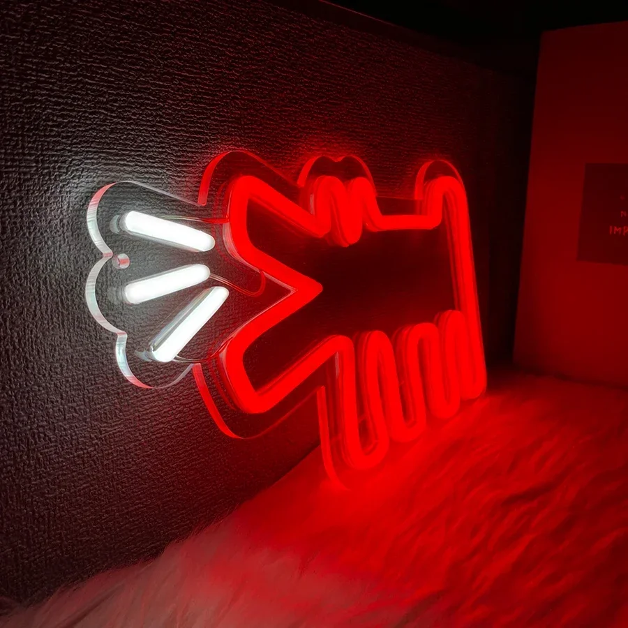 Veilleuses au néon LED avec aboiement de chien, alimentation USB, art de rue créatif, utilisé pour les salles de jeux, décoration murale de club