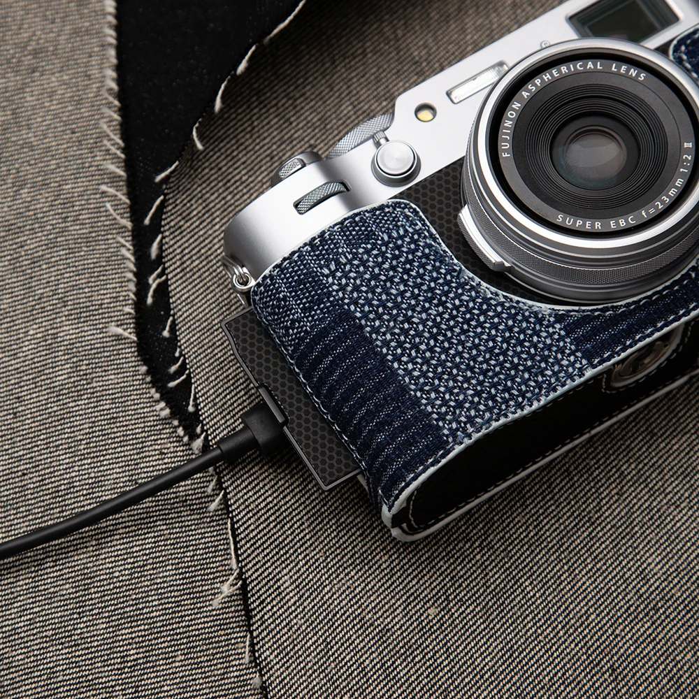 Полусумка для камеры X100VI из натуральной кожи для Fujifilm Fuji X100VI, чехол в клетку X100VI, защитный чехол, сумка, аксессуары для камеры