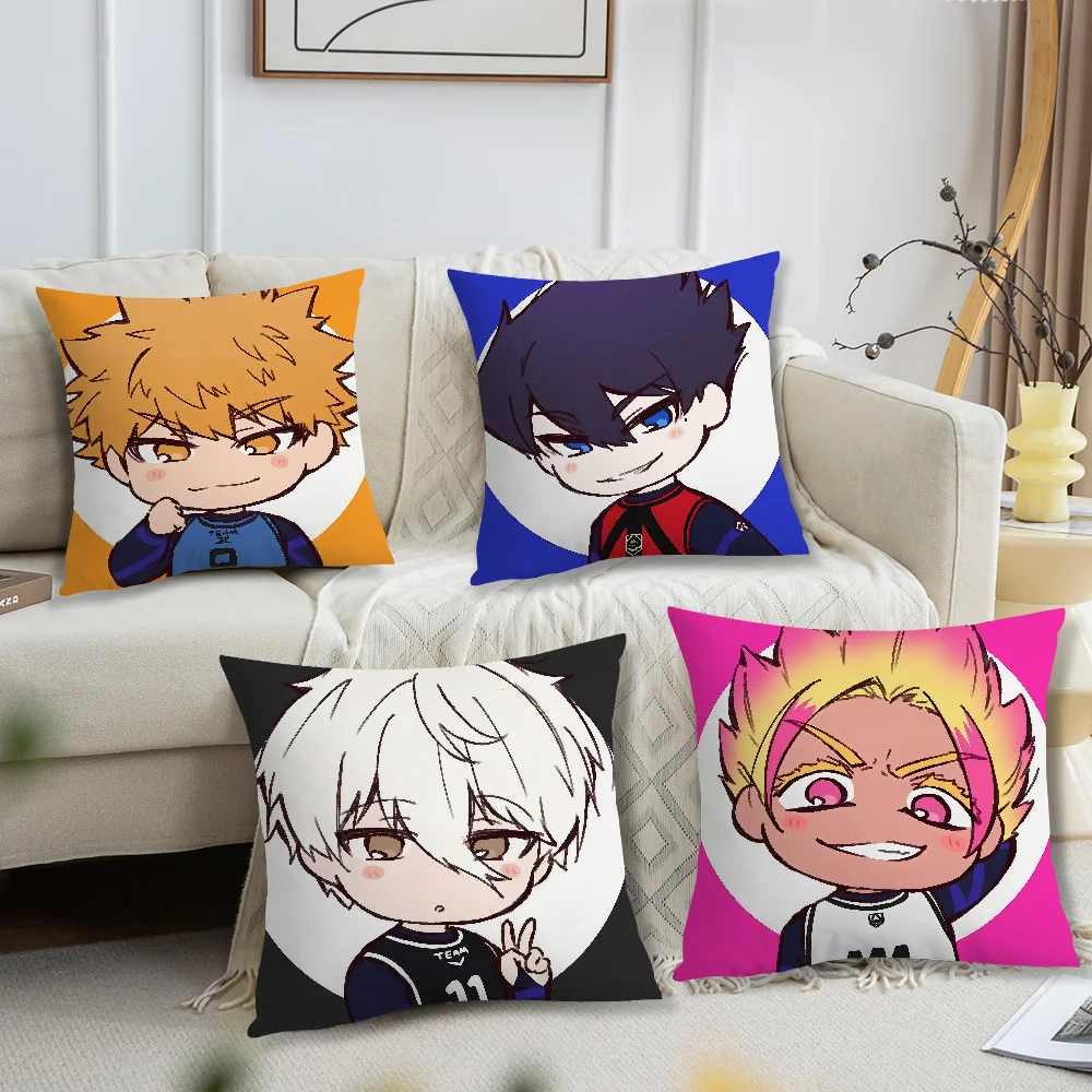 Cushion Art Anime Cover BLUE Comfortable Soft Pillow Case for Sofa L-LOCK Living Room Cool Home Office Decor Protective Covers