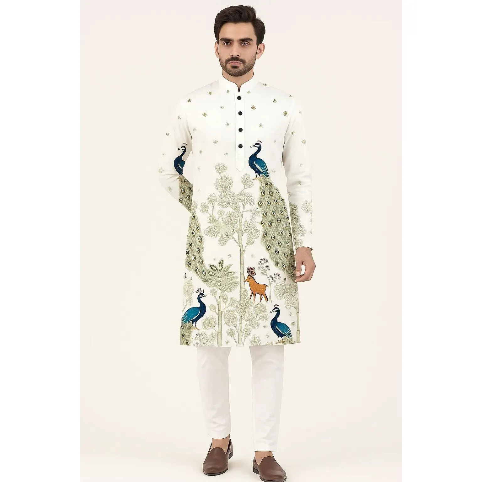 عباية رجالي ثوب عربية طويلة تي شيرت هينلي قفطان النطاقات عادي ثوب قمصان رجالية مسلمة 2026 ثوب هاراجوكو ملابس الشارع #1