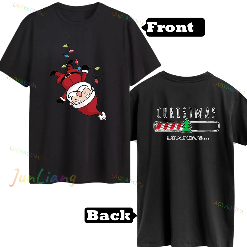 Harajuku Fashion Goth Christmas Loading Graphic Women Clothing Casual 100% Cotton Women's Blouse Clothes Top Y2k Tops T-shirts