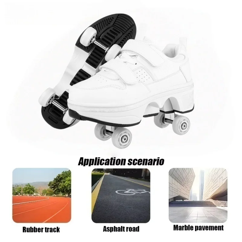 الأطفال عجلات أحذية أحذية رياضية دوارة مع 4 عجلات الزلاجات الكبار هارب الباركور تشوه أحذية للنساء الرجال الشباب الاطفال هدية