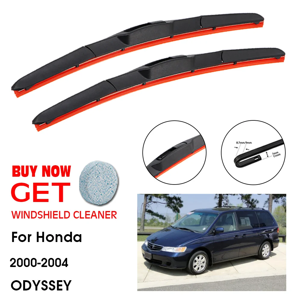 

Car Wiper Blade For Honda ODYSSEY 24"+24" 2000-2004 Front Window Washer Windscreen Windshield Silica Gel Wiper Blade Accessories