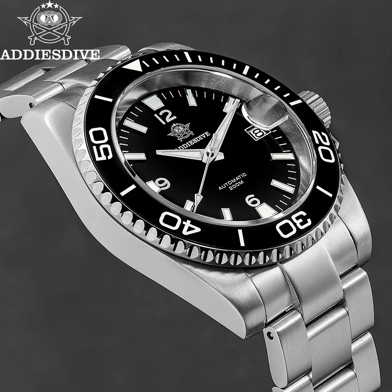 

ADDIESDIVE Hot Men's Watch NH35 Automatic Sapphire Ceramic Bezel Mechanical Watches 200m Waterproof Luminous Steel Diver Watch
